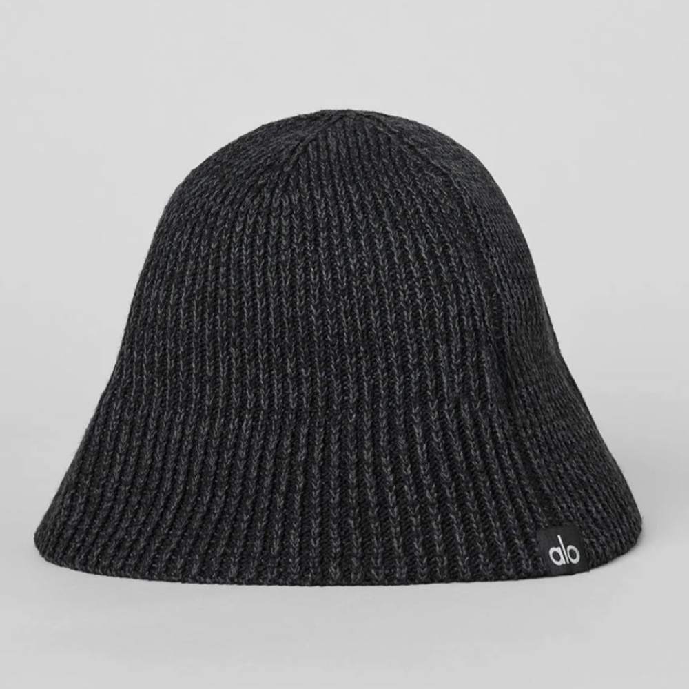 ALO Yoga | Denim Knit Cloche | Black | New with Tags - Picture 2 of 9